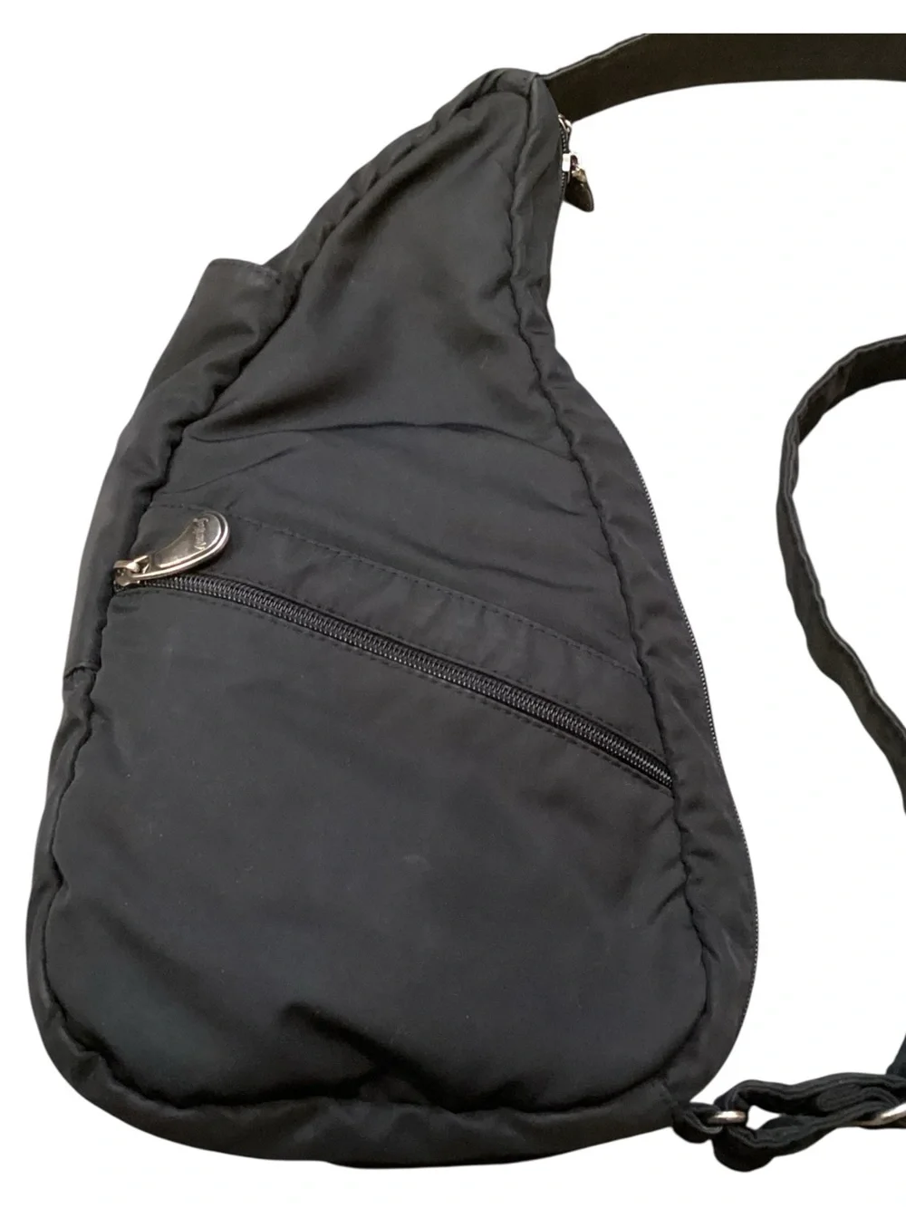AmeriBag Healthy Back Bag Black‎ Nylon Crossbody Sling Backpack